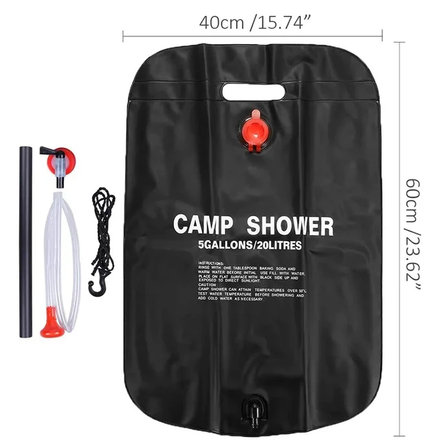 Outdoor Shower Bags 20/40L Foldable Solar Shower Bag Outdoor Bath Water Bag Camping Sun Compact Heated Water Shower Bags Scrubbi 2