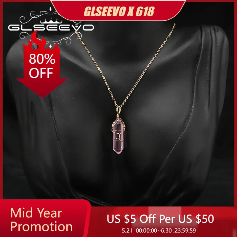 GLSEEVO-여성을 위한 블랙 오닉스 목걸이, 레트로 럭셔리 롱 체인 펜던트..