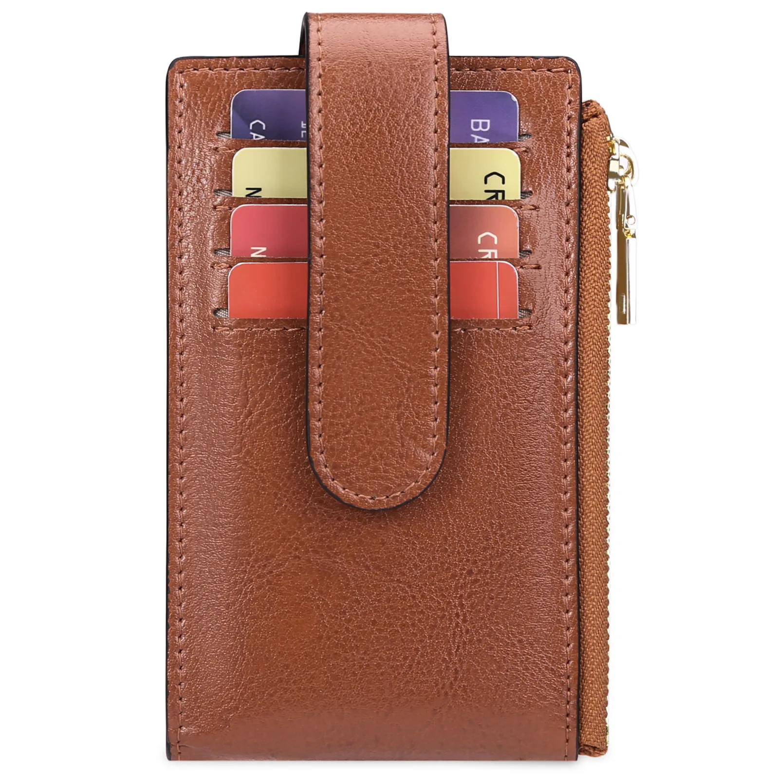 2023 Leather Ladies AirTag Tracker Large Capacity ID Credit Card Holder Zipper Coin Purses RFID Anti-theft Brush Dollar Clip