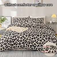 3pcs Leopard Print Duvet Cover Set, Soft Skin-Friendly Bedding Set Includes 1 Duvet Cover And 2 Pillowcases