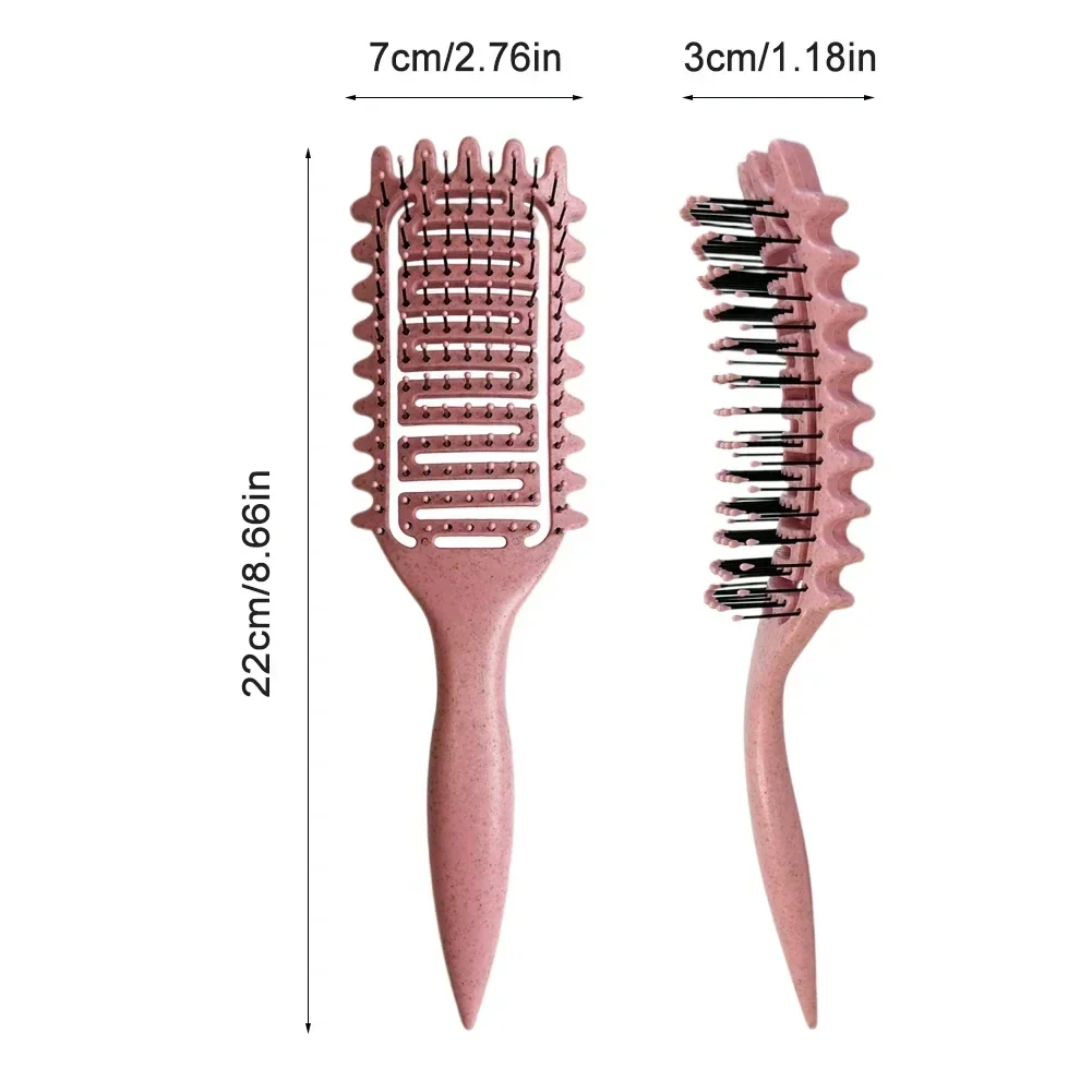 3 in 1 컬 정의 스타일링 브러시 중공 엉킴 방지 헤어 브러시 얽힌 헤어 빗 쉐이핑 컬 정의 이발사 스타일링 도구