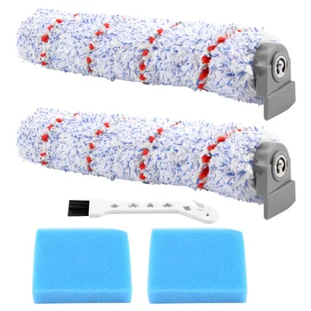 Tineco IFloor 습식 건식 무선 진공 청소기용 교체 브러시 롤러, 롤러 브러시 2 팩, 프리 필터 폼 2 개