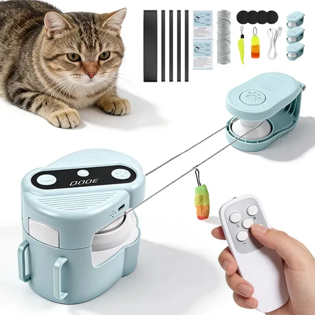 Cross-Border Hot-Selling Automatic Interactive Cat Toy Indoor Chasing Exercise Intelligence Stimulation Pet Manual Automatic Con 1