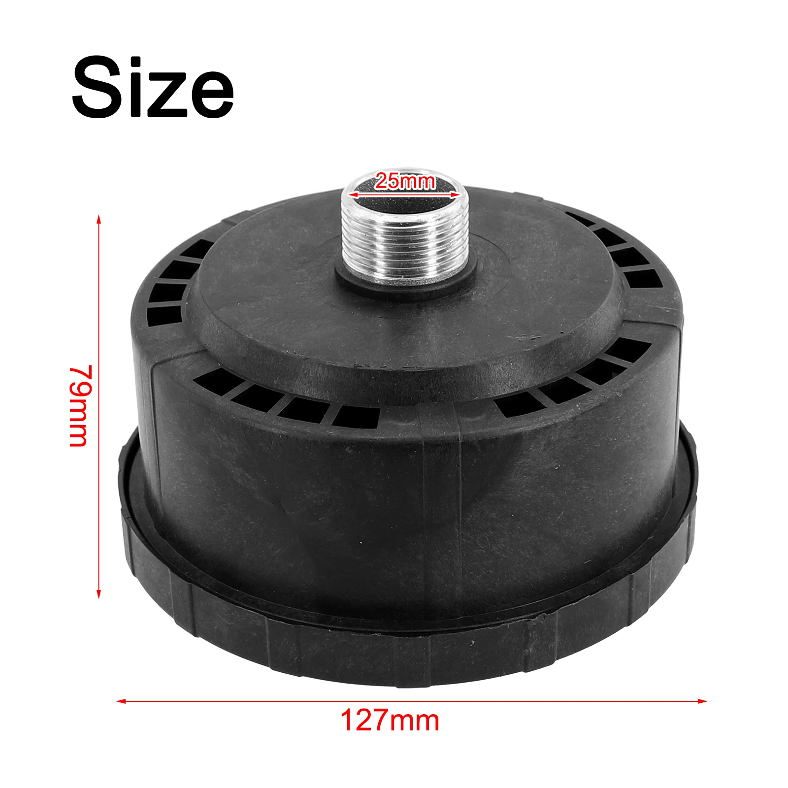 

25mm/32mm Air Compressor Element Equipment Filter Intake Spare Muffler Silencer Part Plastic Accessories Durable Black 130X80mm