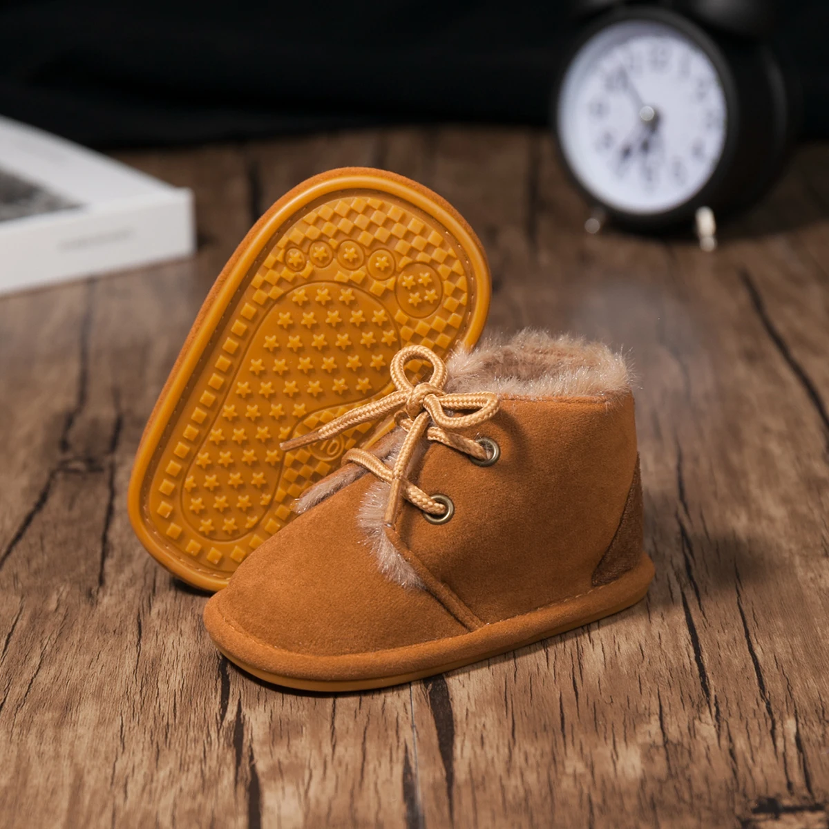 KIDSUN Winter Baby Snow Booties Warm Infant Boy Girl Toddler Shoes Rubber Sole Anti-slip Soft Newborn First Walkers Crib Shoes 4
