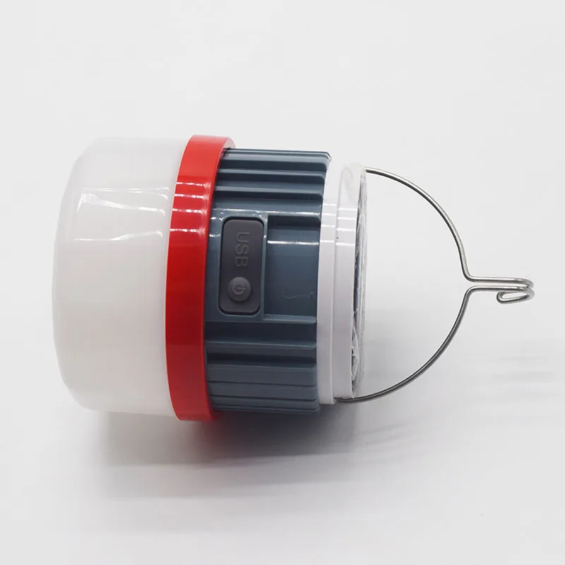 New solar outdoor emergency charging light camping light with hook three color telescopic camping