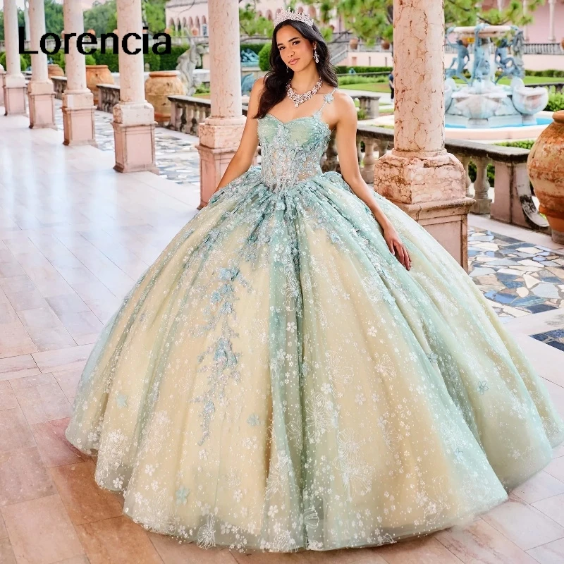 Lorencia Princess Pink Quinceanera Dress Ball Gown With Cape 3D Flowers  Butterfly Applique Sweet 16 Vestidos De 15 Aos YQD684 - AliExpress 320