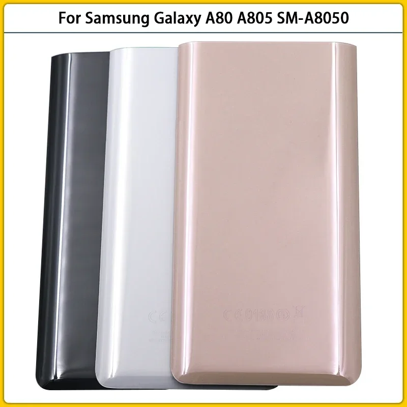 

10PCS For Galaxy A80 A805 A805F SM-A8050 Battery Back Cover A80 Rear Door 3D Glass Panel Housing Case Adhesive Replace