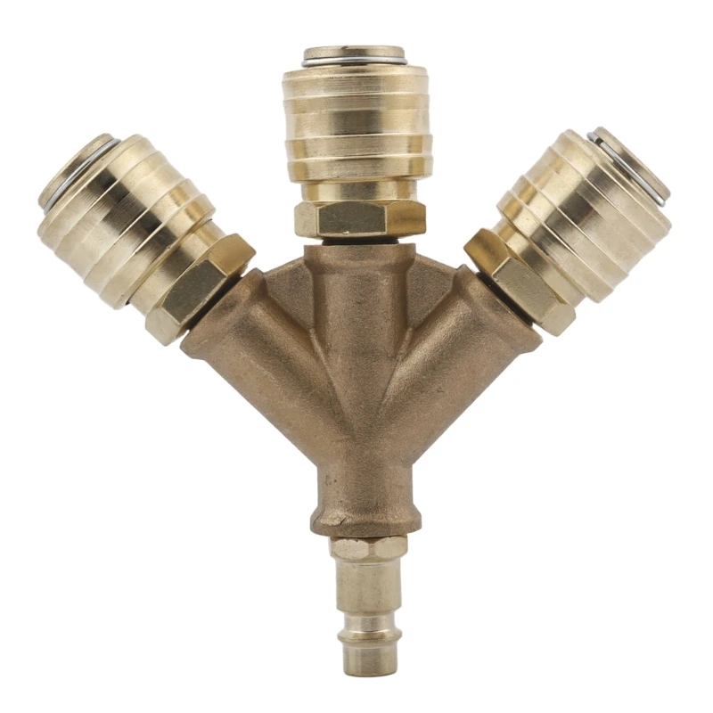 

Heavy Duty Brass Compressed Air Distributor 3-Way with Couplings 1/4Inch AirHose Dropship
