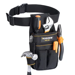 Heavy - Duty Pocket Tool Pouch with 6 Pouches and 9 Screwdriver Loops (Black)