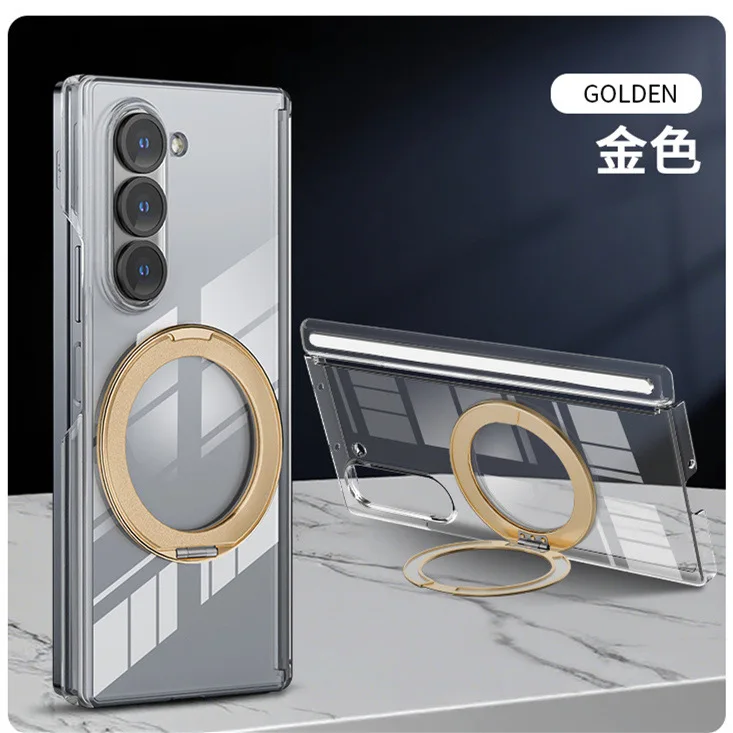 360° Transparent Rotating Holder with Magnetic Attraction - Protective Phone Shell