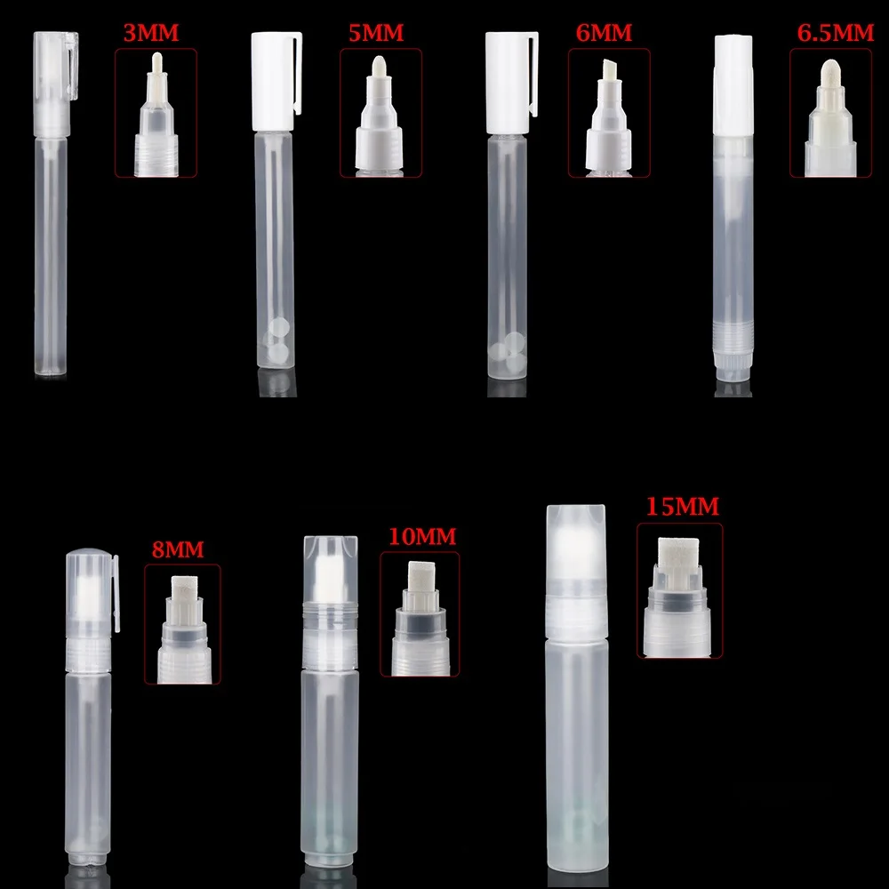 1Pc Empty Pen Rod Paint Pen Accessories 3mm 5mm 6mm 6.5mm 8mm 10mm 15mm Repeatable Use Refillable Ink Plastic Marker Accessories marker pens pen barrels