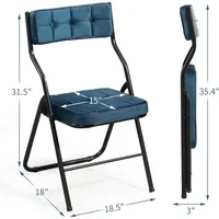 Padded Folding Chairs 4 Pack, Foldable Dining Chair with Cushion, Portable and Assembled Extra Seat for Wedding Party 2