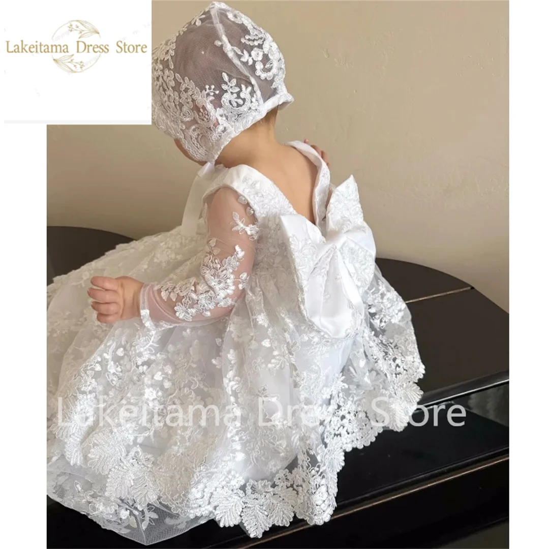 White Lace Flower Girl Dress 1