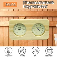 KT THERMO Wood Sauna Thermometer & Hygrometer, Wall-Mounted Spa Accessory, Mechanical, No Battery Required - For Family Hotel Sa 2
