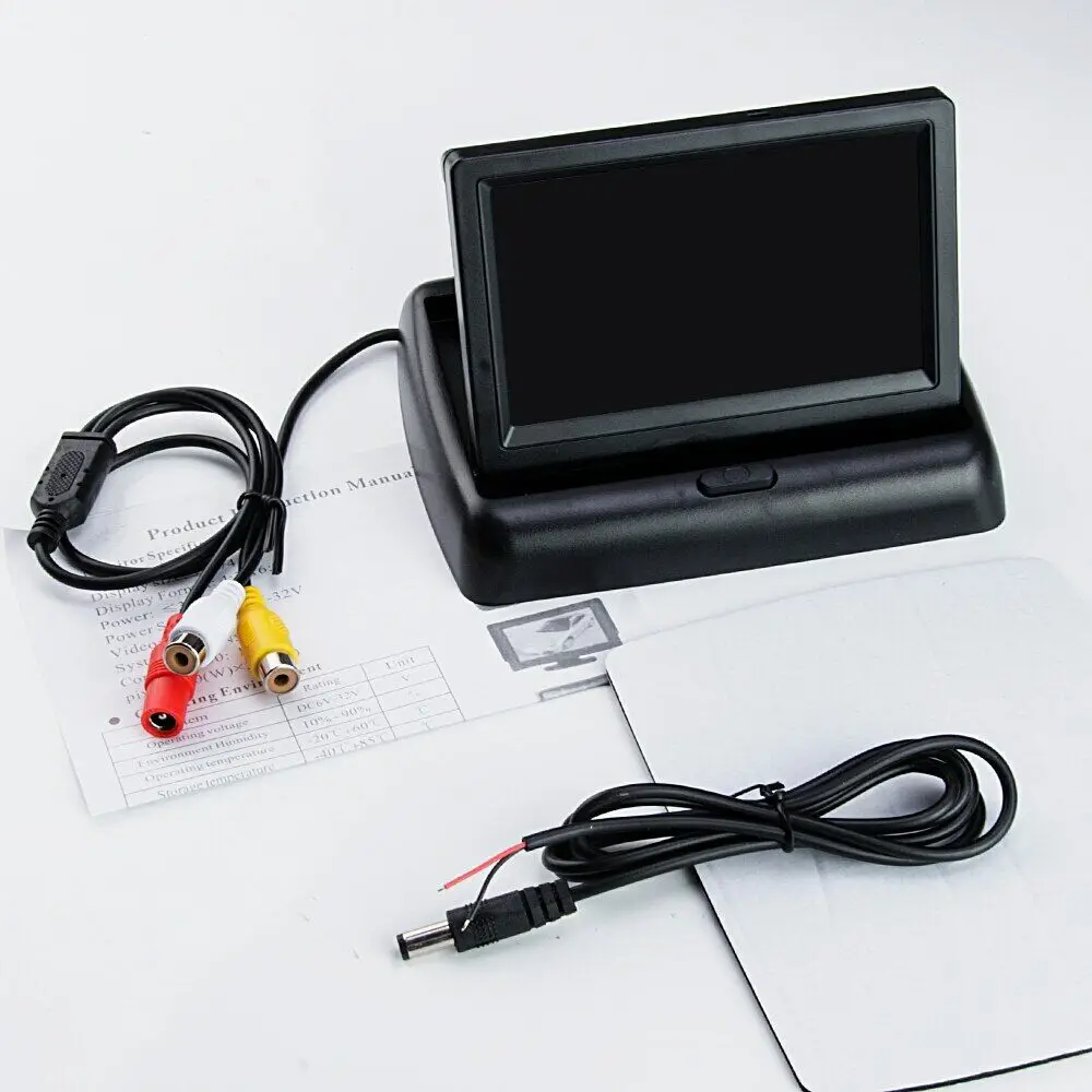 Car Display Monitor Display Car Parking Monitor HD 4.3'' LCD Display Screen Foldable Car Reverse Monitor FOR Rear View Camera