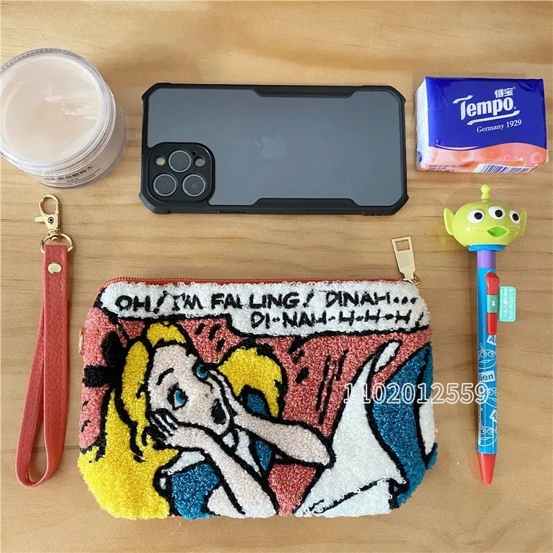 Disney Princess New Women's Zero Wallet Luxury Brand Women's Cosmetic Bag High Quality Cartoon Portable Cosmetics Storage Bag