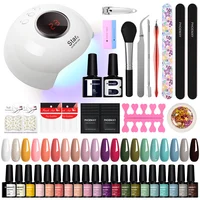 Phoenixy Manicure Tools Kit 20PCS Gel Nail Polish with UV LED Nail Lamp Semi Permanent Gel Varnish Complete Nail Art Tools Set 1