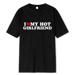 Retro I Love My Hot Partner Graphic T-Shirt - Unisex Casual Sports Streetwear - XXXL (Black)