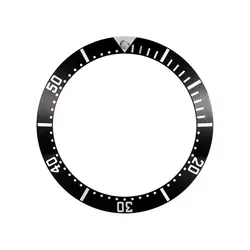 Elegant Black and Blue Bezel Insert with Green Luminous Accents (Black)