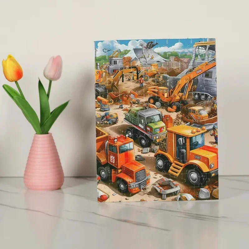 13.5*17.5cm Children Paper Puzzles 120 Pieces Boys Engineering Space Early Education Baby Toys Creative DIY Christmas Gift 2