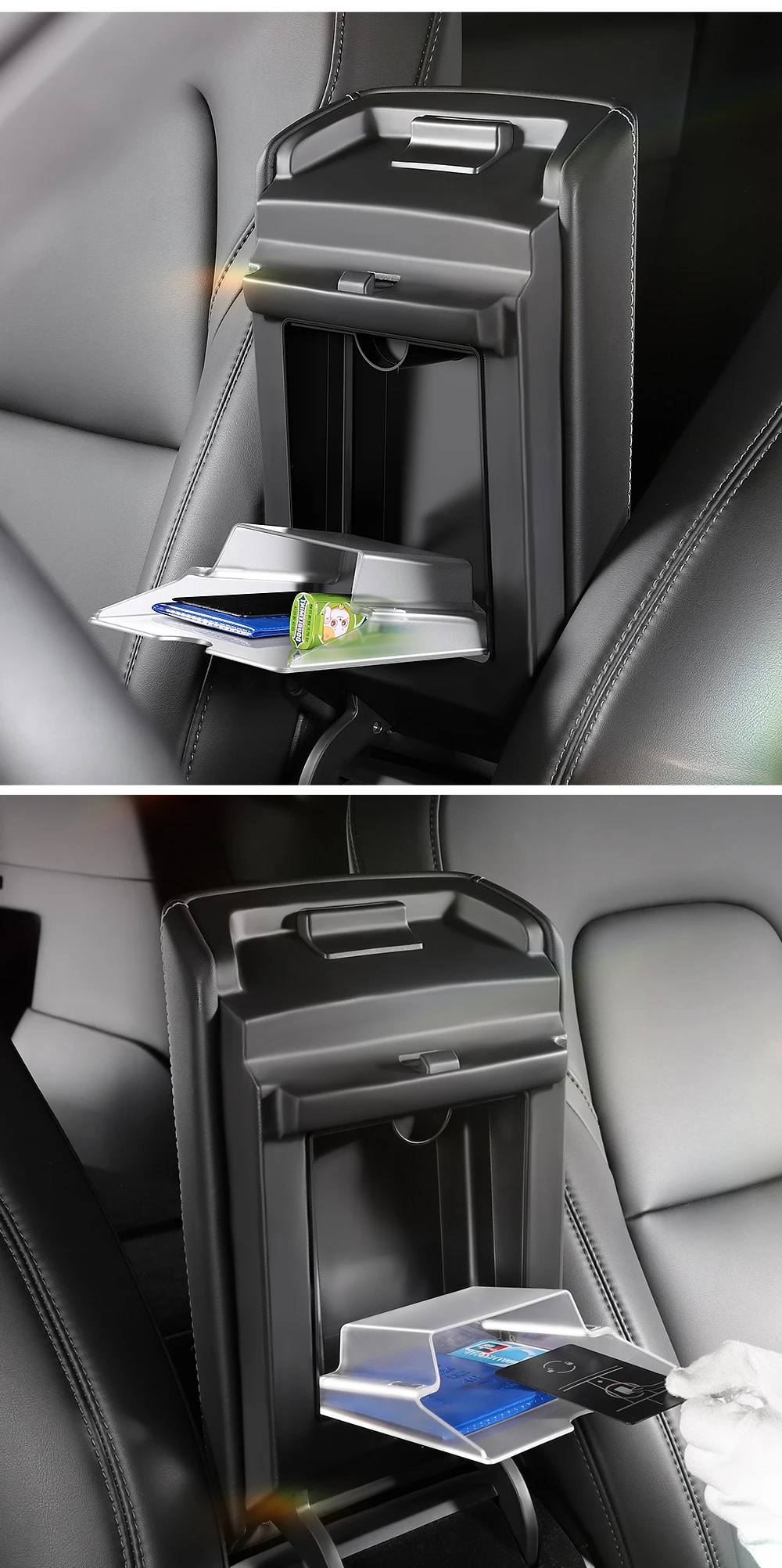 Magnetic Center Console Hidden Storage Box For Tesla Model 3 Y Armrest Hidden Organizer For Tesla Hidden Storage Box Accessory