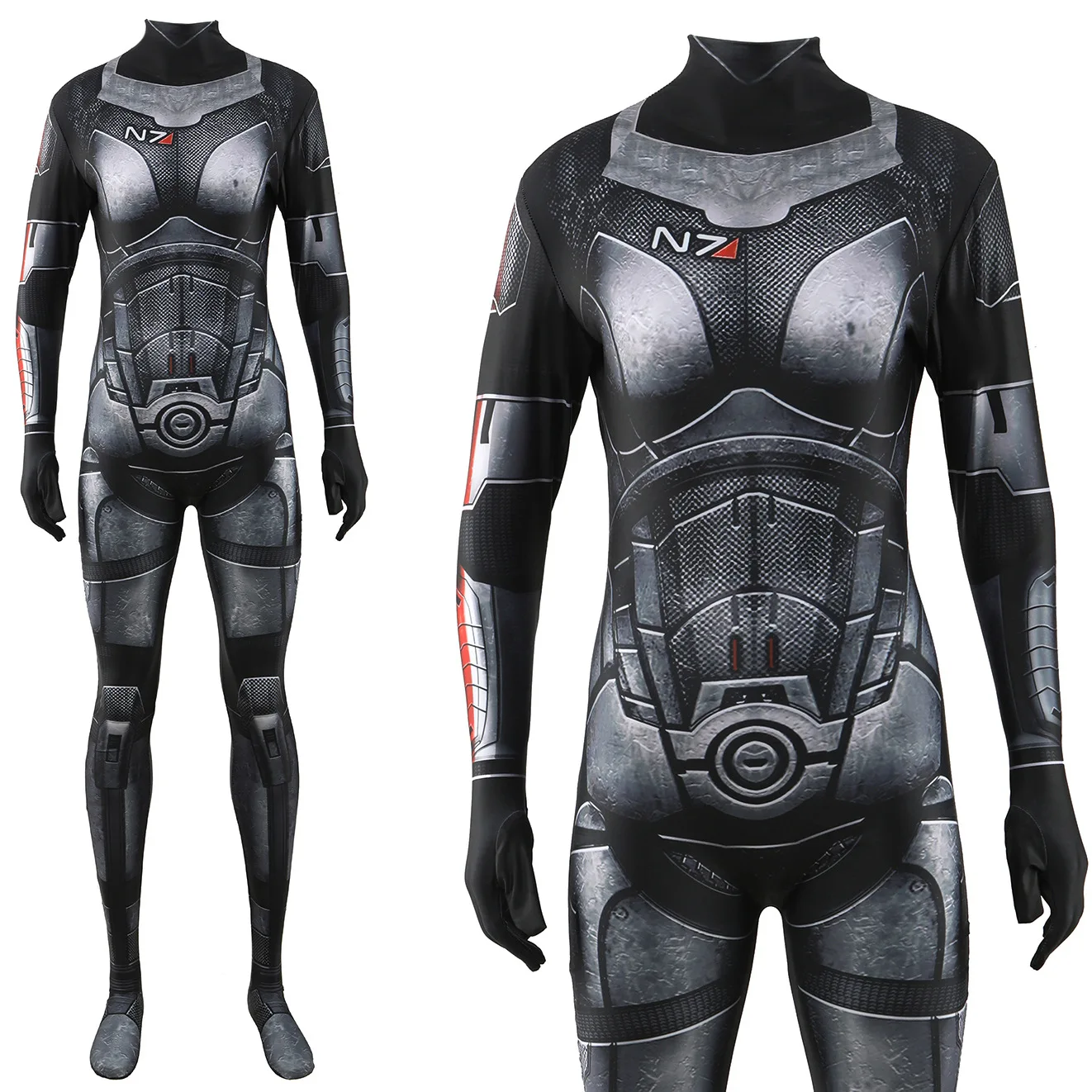 Mass Effect-Inspired N7 Armor Spandex Bodysuit Cosplay Costume for Adults
