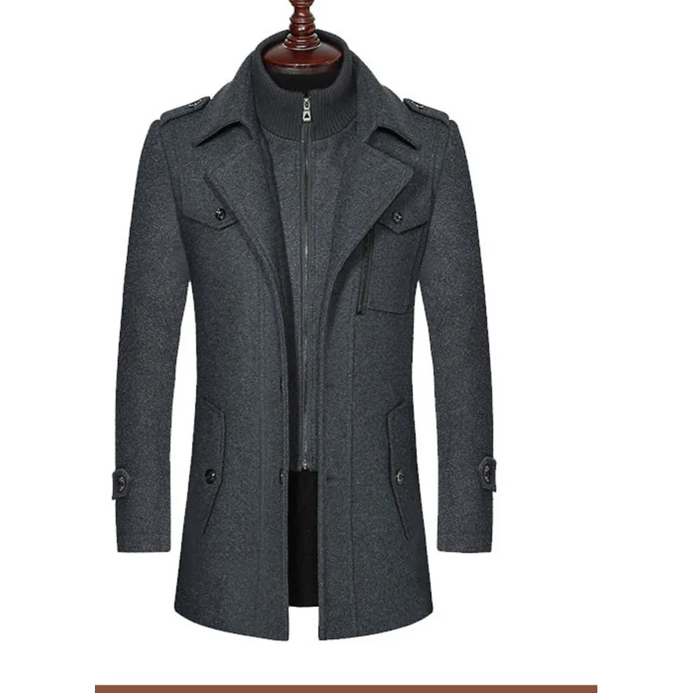 Men's Wool Overcoat With Detachable Layer For Winter Autumn_voghion.com