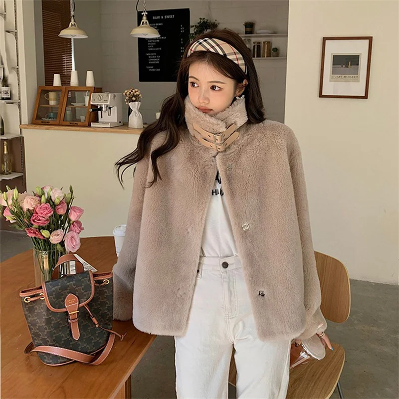 full set natural fur genuine australian sheared sheep seat cover for cars Luxury Women's Imported Fur Coat High Quality Winter New Big Neck Sheep Sheared Fur Coat Women's Outdoor Windproof Plush Coat