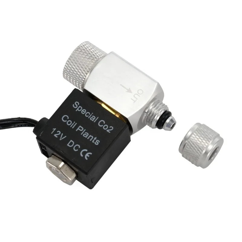 Aquarium CO2 Solenoid Valve Aluminum Alloy CO2 Solenoid Valve DC 12V Electric Magnetic Valve Regulator For Aquarium Fish Tank Carbon Dioxide Generator Kit co2 regulator,aquarium co2 accessories