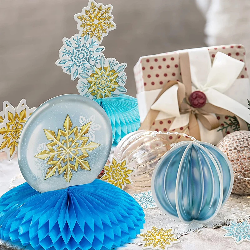 Centrotavola Compleanno 50 Anni - Set 9 Pezzi A Nido D'Ape, Decorazioni Nero E Oro