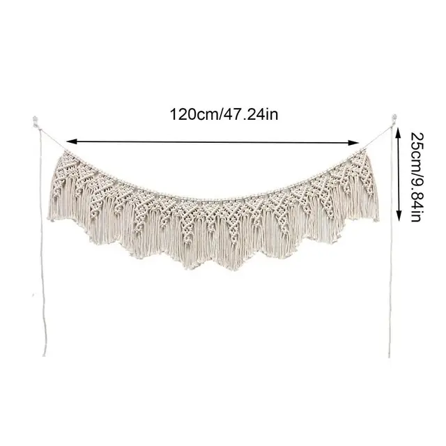 Makrame Fal Függő Gobelin Kézi Szövött Színes Modern Boho Fali Dekoráció Lógó Művészet Bohém Kézművesség - Image 6