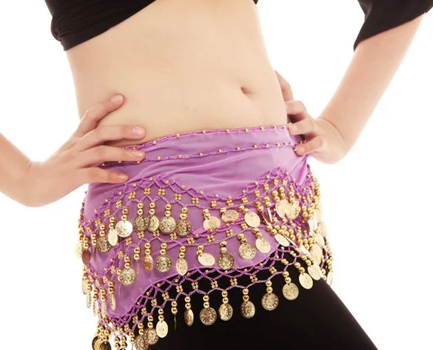 Cintura Per Danza Del Ventre - Con Monete Dorate, Chiffon, 140 Cm, Per Donne E Ragazze (1 Pezzo) - Foto 11