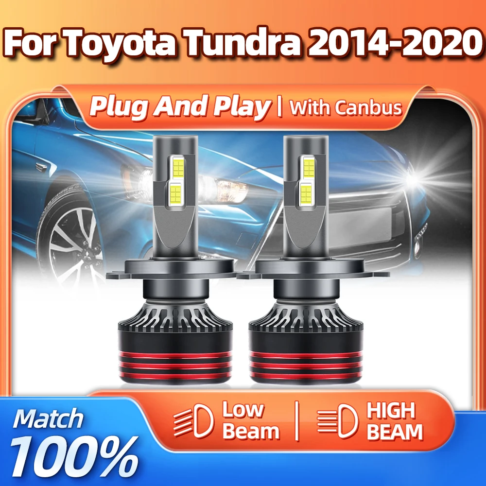 

2PCS H4 Canbus LED Headlight Bulbs 20000LM 120W CSP Chips Car Light 6000K For Toyota Tundra 2014 2015 2016 2017 2018 2019 2020