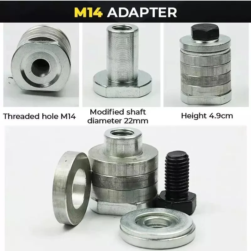 M10/M14 Angle Grinder Adapter ​Parts To Grooving Machine Adapter ​Conversion Head Flange Nut Variable Slotting Grooving Machine