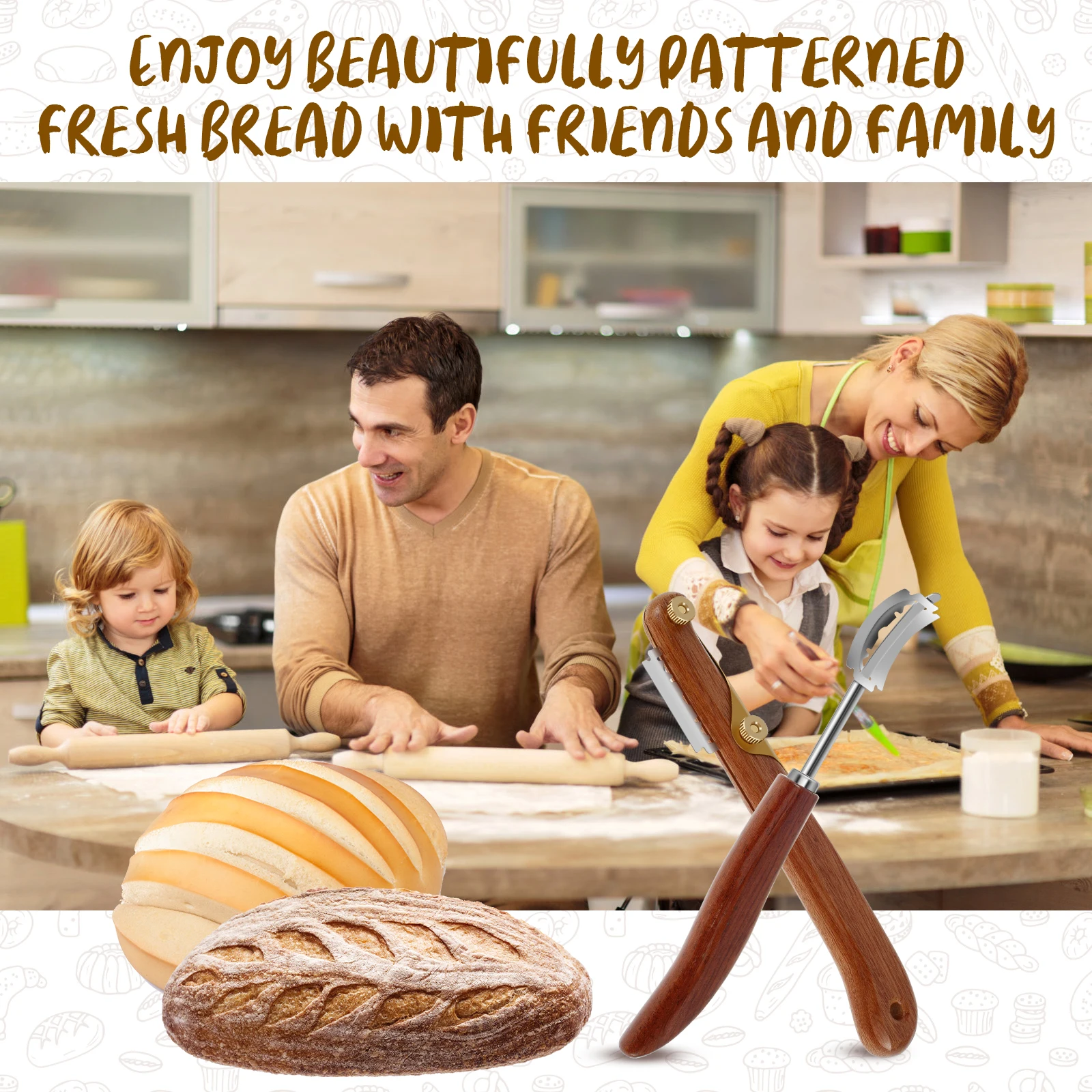 Bread Lame Slashing Tool Dough Scoring Cutter with 10 Blades and Protection Cover Bread Slicing Slashing Cutter Portable Baker