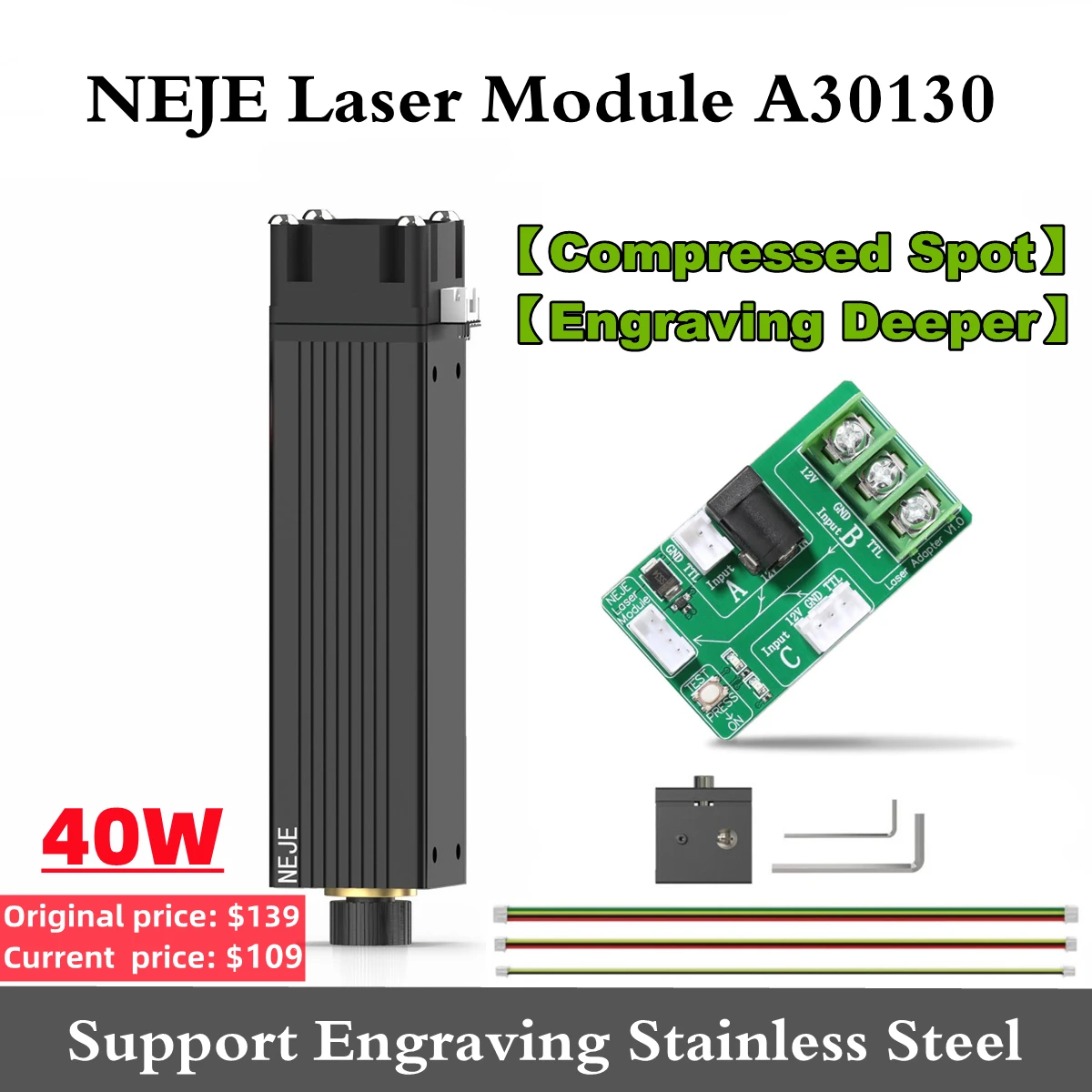 best router for woodworking NEJE F30130 40W Laser Head Module Kit for CNC Laser Engraving Cutting Machine Fixed Foucs Blue Laser TTL Module DIY Mark Tool foldable woodworking bench Woodworking Machinery