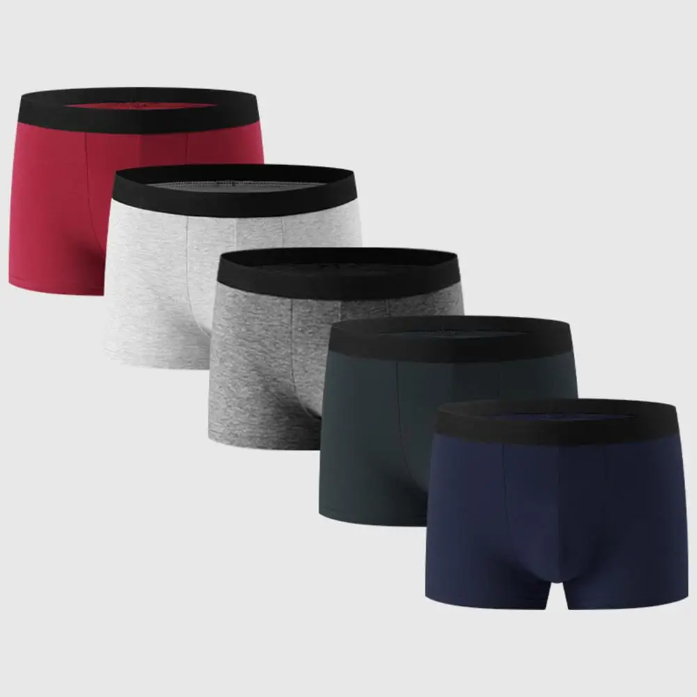 

Breathable Men Shorts Briefs Men Underpants Soft Breathable Men's Elastic Waist U-convex Shorts Comfortable Solid for Active
