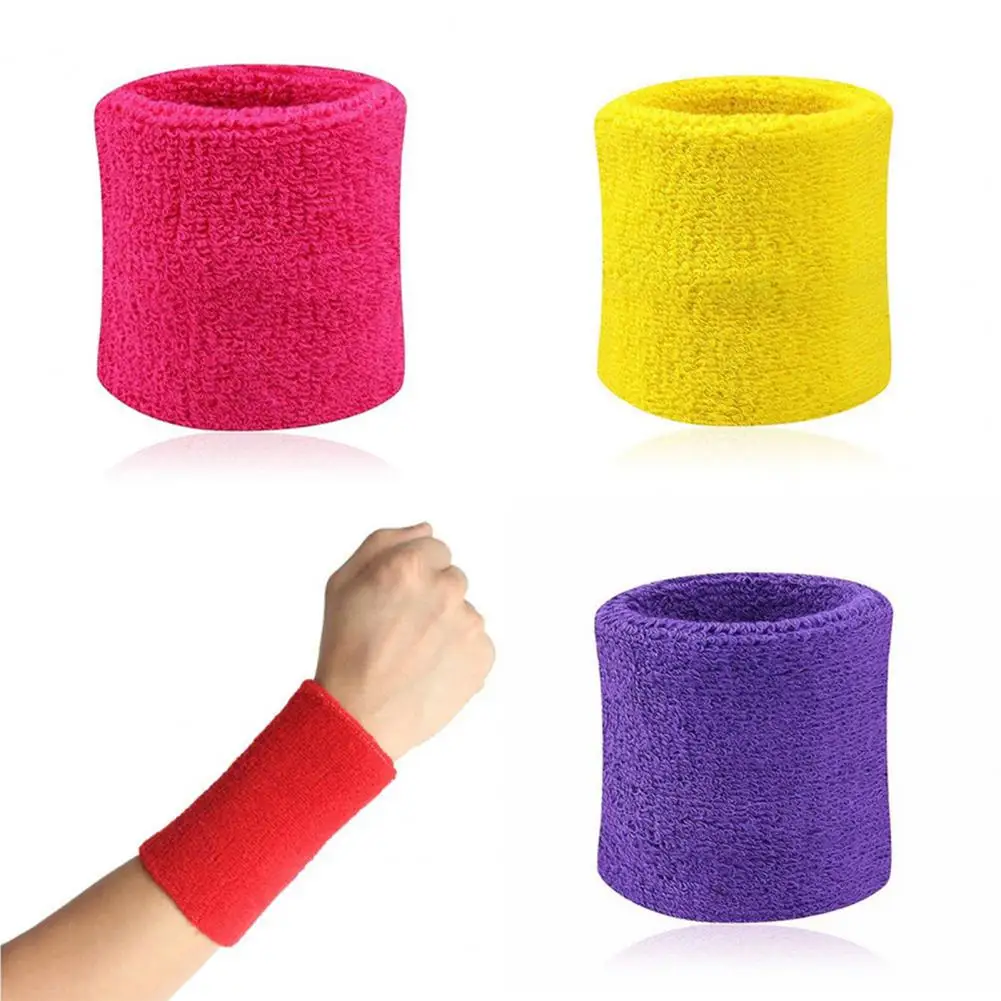 Wrist Sweat Wristbands Wrist Support Band Wrist Sweatband Wrist Support 2Pcs Wrist Sweatband Tennis Sports Wristband Volleyball Gym Elastic Brace Support Sweat Band Towel Bracelet Quick Dry Sweatband