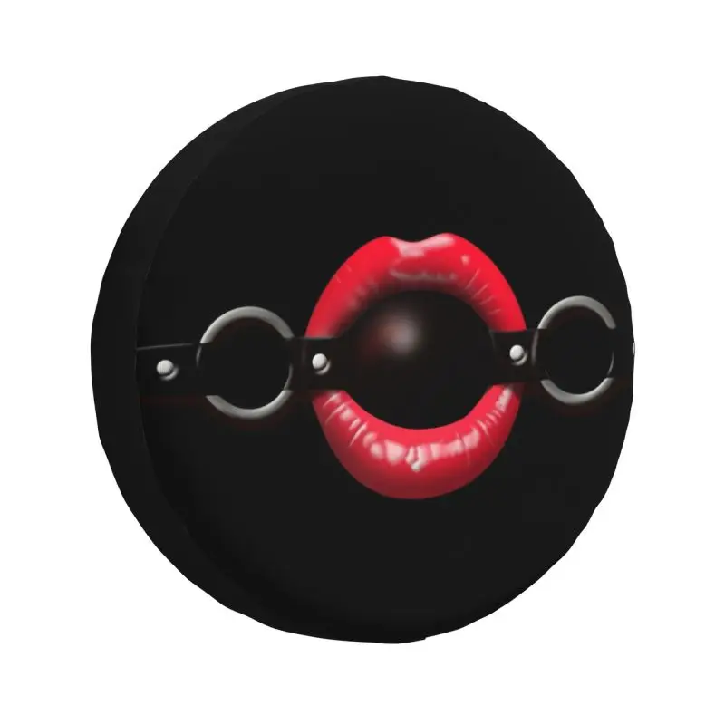 

Black Gag Ball Spare Tire Cover for Mitsubishi Pajero BDSM Kink Sex Play 4WD 4x4 RV Car Wheel Protectors 14" 15" 16" 17" Inch