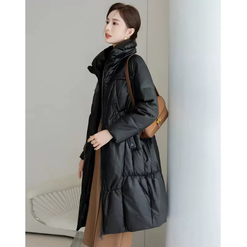 

Ночной шум, изысканный маленький отворот, короткая куртка из овечьей кожи с свободным силуэтом и кожаная куртка