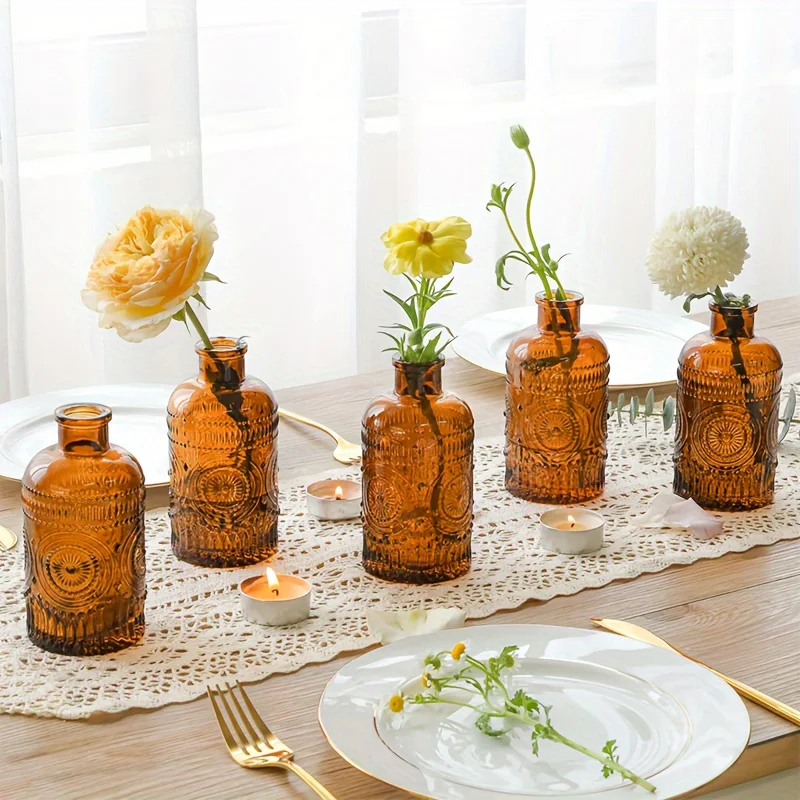 12 Pack Vintage Clear Glass Bud Vases