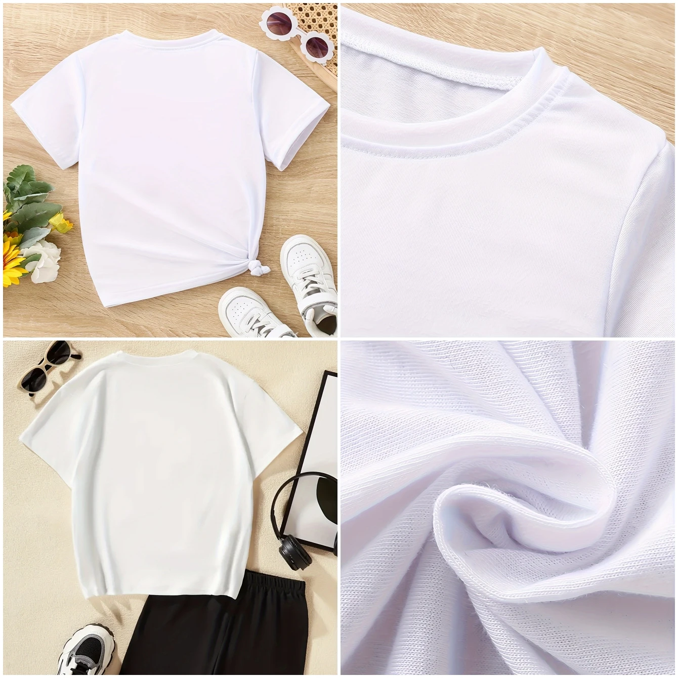 SHEIN T-shirt rose décontracté pour jeune fille, encolure