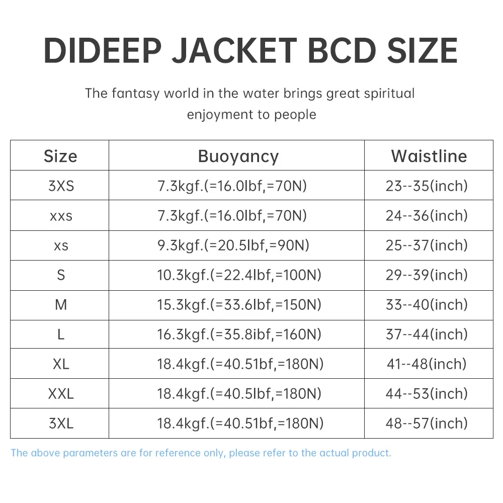 3XS-3XL Buoyancy Compensator Device Scuba BCD for Underwater Diving