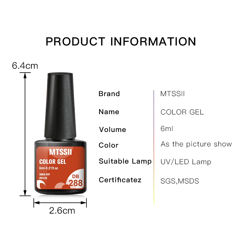 Mtssii 240 Colors 7ML Nail Gel Polish Nail Supplies Vernis Semi Permanent Nail Art Manicure Soak Off LED UV Gel Nail Varnishes 6