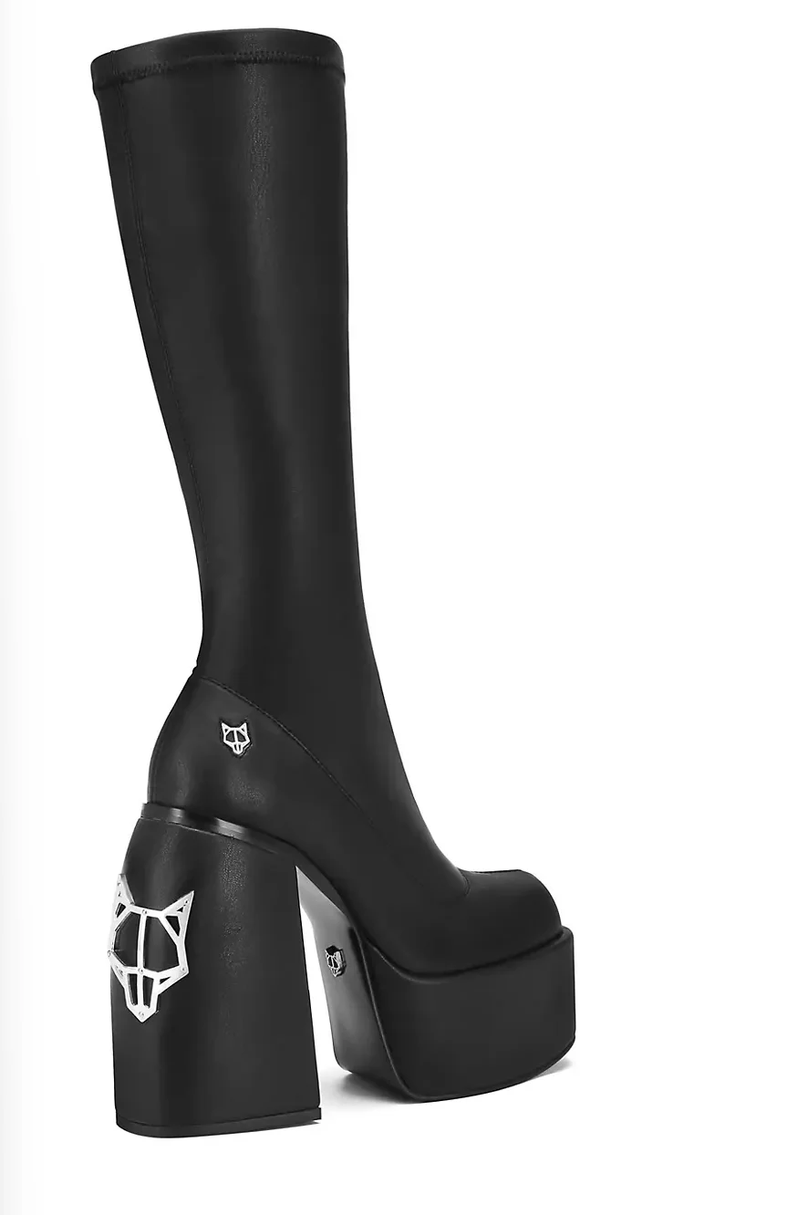 

Женские сапоги до колена, на платформе и высоком каблуке