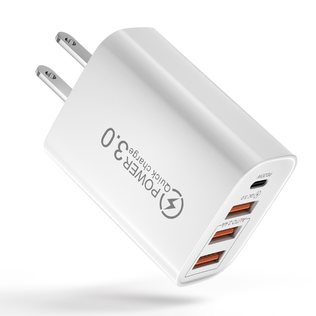 4 Ports USB Charger PD Type C Charger Wall Charger QC 3.0 Fast Charge For Samsung iPhone Xiaomi Adapter Mobile Phone Charger