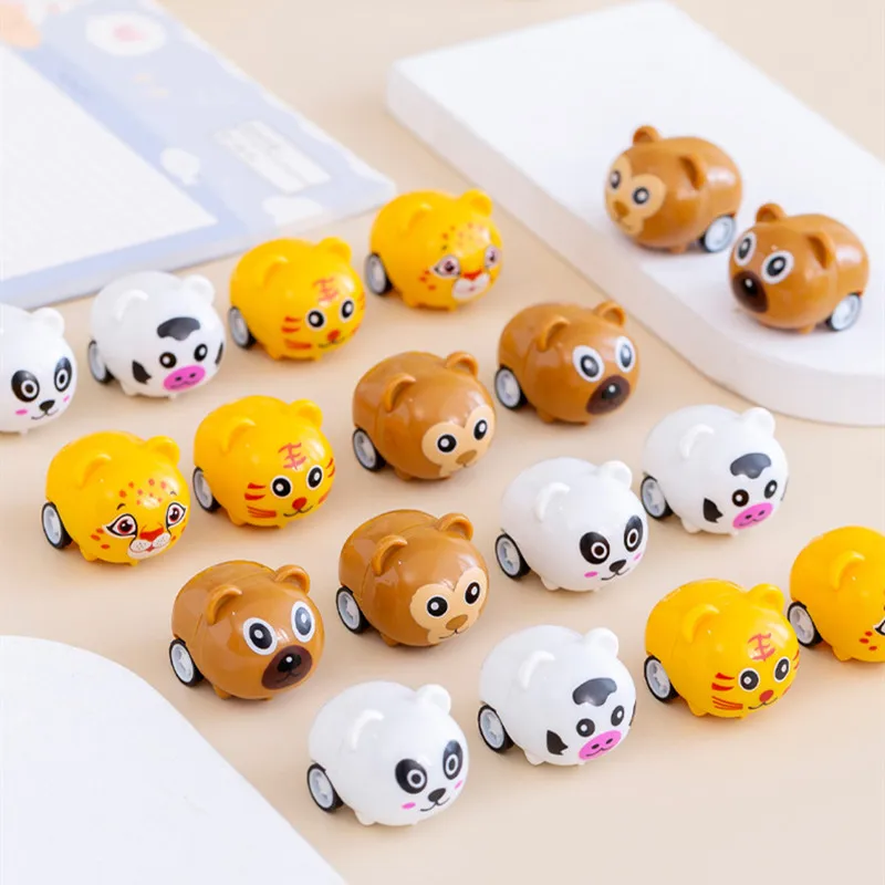 20Pcs/Lot Cute Cartoon Animals Pull Back Car Kids Birthday Party Toys  Baby Shower Guest Gift Christmas Souvenir Giveaway