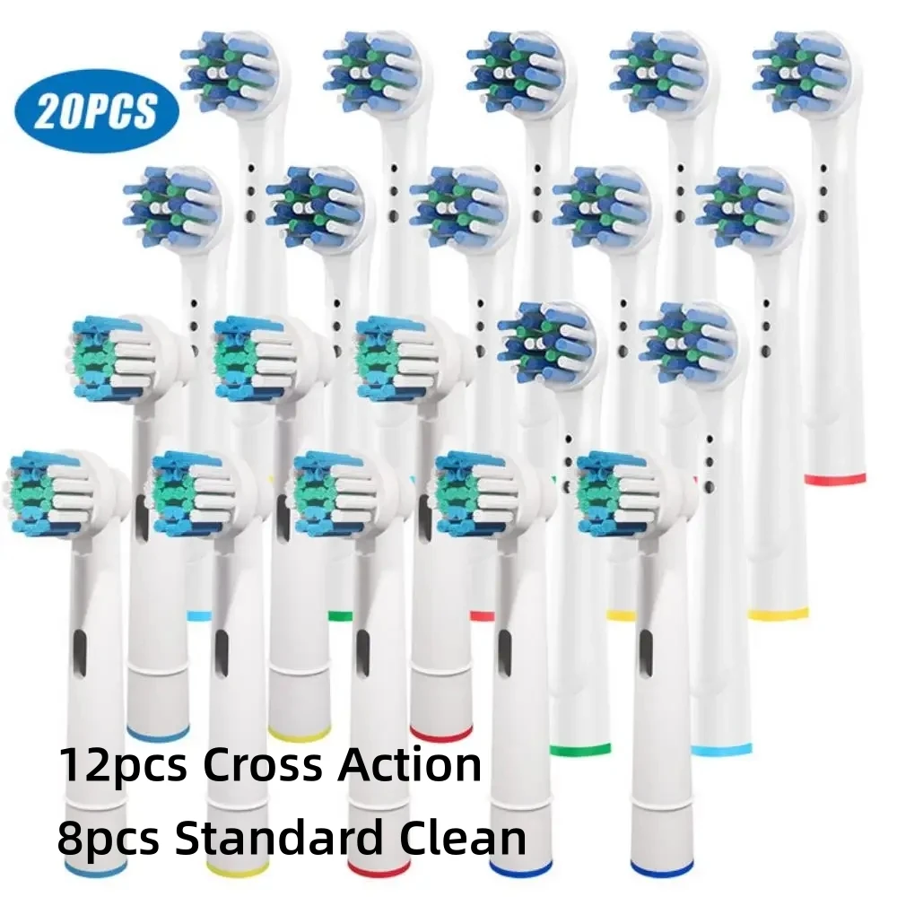 Premium Replacement Brush Heads - Pack of 16/20 for Sensitive and Cross Action Cleaning