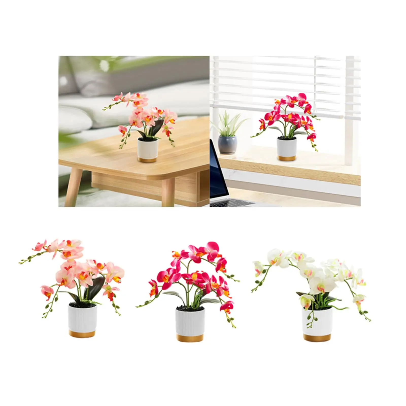 Artificial Flower Lifelike Durable Home Decor Table Centerpieces Faux Orchid for